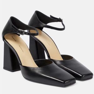 New In Box - Current Season Proenza Schouler Black Leather Quad Heels, Size 37